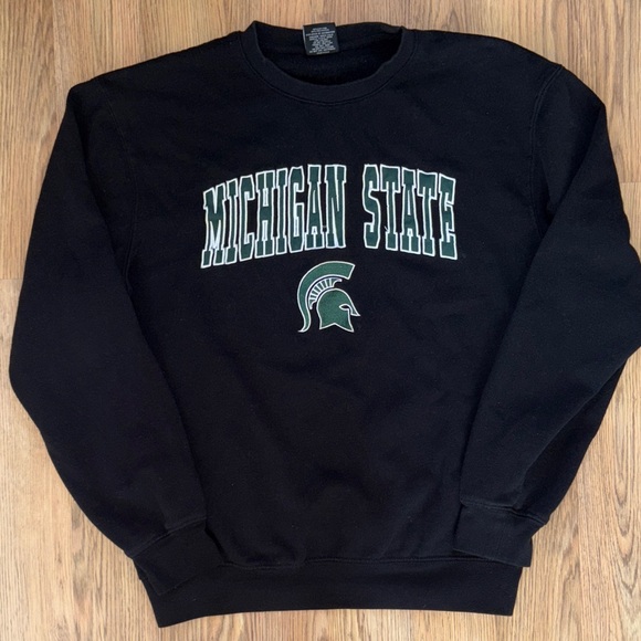 Colosseum Black Michigan State Crewneck Sweater - Picture 1 of 5